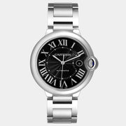 Cartier Ballon Bleu de Cartier Black Dial Silver Steel Strap Watch for Men - W6920042