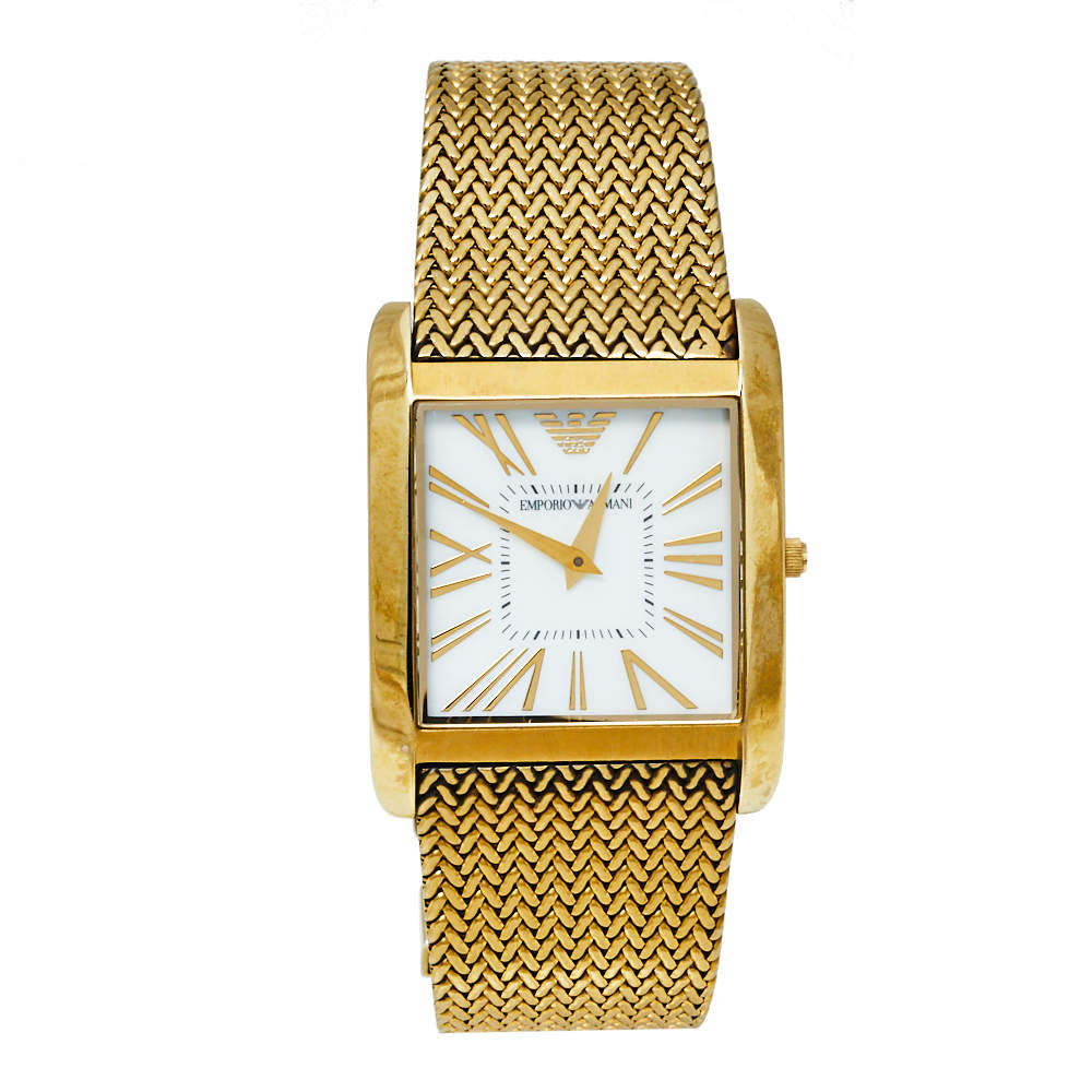 นาฬิกา Emporio Armani Mother of Pearl Dial Gold Mesh Bracelet