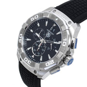 Tag Heuer Aquaracer Chronograph Black Dial Black Rubber Strap Watch for Men - CAY1110.FT6041