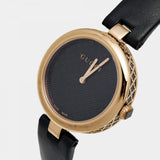 Gucci Diamantissima Quartz Black Dial Black Leather Strap Watch for Women - YA141401
