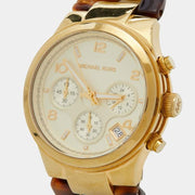 Michael Kors Runway Gold Dial Two Tone Steel Strap Watch for Women - MK4222