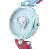 Versace Palazzo Empire Blue Dial Blue & Red Leather Strap Watch for Women - VCO070017