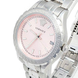 Versace Hellenyium Pink Dial Silver Steel Strap Watch for Women - V12010015