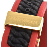 Versace Chain Reaction Quartz Black Dial Red & Black Rubber Strap Watch for Men - VEDY00319
