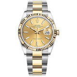 Rolex Datejust 36mm Yellow Gold Champagne Two Tone Steel Strap Watch for Men - M126233-0016