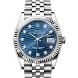 Rolex Datejust 36 Oyster Blue Dial Two Tone Oystersteel White Gold Strap Watch for Men - M126234-0057