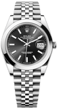 Rolex Datejust 41 Oyster Black Dial Oystersteel Jubilee Bracelet Watch for Men - M126300-0012