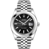 Rolex Datejust 41 Oyster Black Dial Oystersteel Jubilee Bracelet Watch for Men - M126300-0012