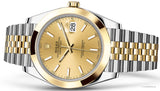 Rolex Datejust 41 Oyster Gold Dial Two Tone Oystersteel & Yellow Gold Jubilee Bracelet Watch for Men - M126303-0010