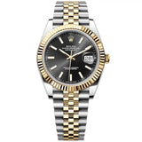 Rolex Datejust 41 Oyster Black Dial Two Tone Jubilee Bracelet Watch for Men - M126333-0014