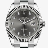 Rolex Datejust 41 Oyster Grey Dial Oystersteel & White Gold Strap Watch for Men - M126334-0005