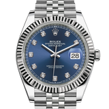 Rolex Datejust 41 Diamonds Blue Dial Oystersteel & White Gold Strap Watch for Men - M126334-0016
