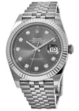 Rolex Datejust 41 Oyster Diamonds Grey Dial Two Tone Oystersteel & White Gold Strap Watch for Men - M126334-0006