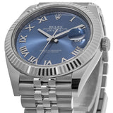 Rolex Datejust 41 Oyster Blue Dial Oystersteel & White Gold Strap Watch for Men - M126334-0002