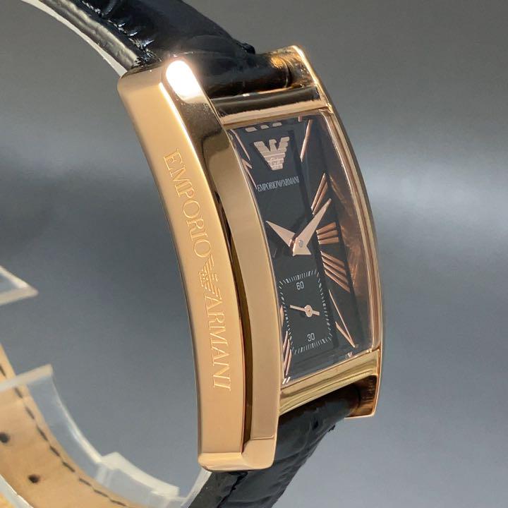 1990s ミラノ黄金期 EMPORIO ARMANI イタリア製 本革 レザー Vintage 1990's Emporio Armani Classic Tank Men's Quartz Watch