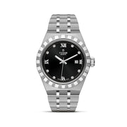 Tudor Royal Automatic Diamonds Black Dial Silver Steel Strap Watch for Men - M28600-0004