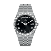 Tudor Royal Automatic Black Dial Silver Steel Strap Watch for Men - M28600-0003