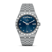 Tudor Royal Automatic Diamonds Blue Dial Silver Steel Strap Watch for Men - M28600-0006