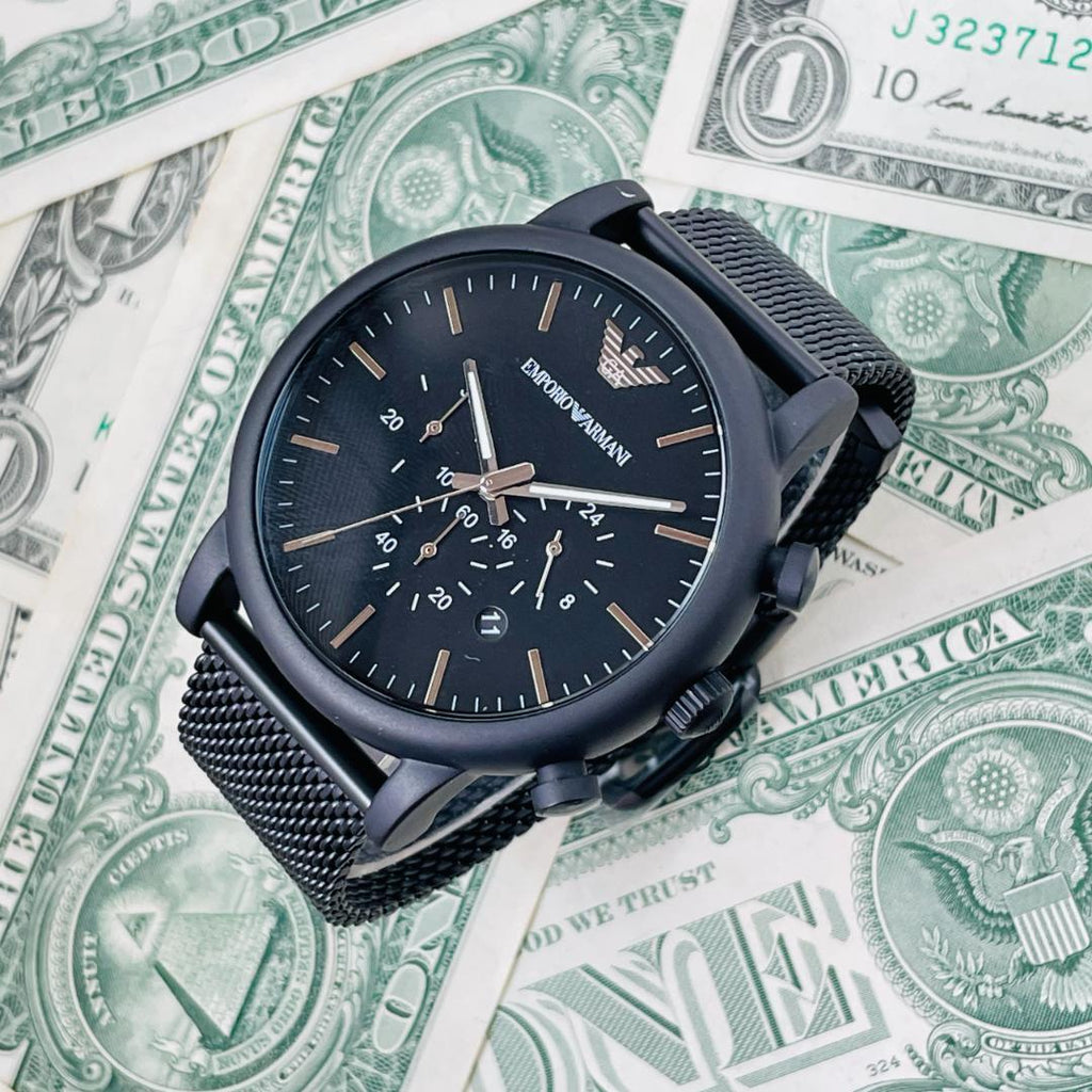 EMPORIO ARMANI腕時計 Amazon | Emporio Armani Men's Luigi AR1968 Black Stainless-Steel