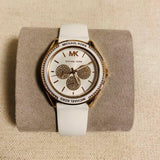 Michael Kors Oversized Sport Quartz White Dial White Rubber Strap Watch For Women - MK6945