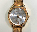 Guess Whisper Silver Dial Rose Gold Mesh Bracelet Watch for Women - W1084L3