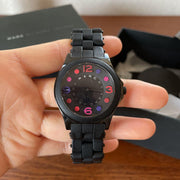 Marc Jacobs Pelly Black Dial Black Silicone Strap Watch for Women - MBM2543