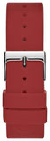 Guess G-Twist Silver Dial Red Rubber Strap Watch for Women - W0911L9