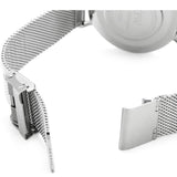 Daniel Wellington Petite Sterling Quartz White Dial Silver Mesh Bracelet Watch For Men - DW00100306