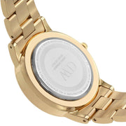 Daniel Wellington Iconic Link White Dial Gold Steel Strap Watch For Men - DW00100343