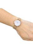 Daniel Wellington Classic Petite White Dial Rose Gold Mesh Bracelet Watch For Women - DW00100219