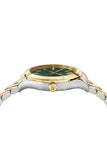 Versace Hellenium Green Dial Two Tone Steel Strap Watch for Men - VEVK00620