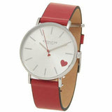 Coach Perry White Dial Red Leather Strap Watch for Women - 14503515