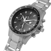 Maserati SFIDA Chronograph Black Dial Silver Steel Strap Watch For Men - R8873640015