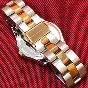 Marc Jacobs Blade Silver Dial Two Tone Steel Strap Watch for Women - MBM3129