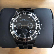 Marc Jacobs Blade Chronograph Black Dial Black Steel Strap Watch for Women - MBM3083