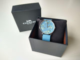 Coach Perry Floral Blue Dial Blue Leather Strap Watch for Women - 14503294