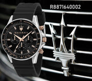 Maserati SFIDA 44mm Black Silicon Chronograph Watch For Men - R8871640002