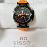 Tissot T Race Chronograph Black Dial Orange Rubber Strap Watch for Women - T048.217.27.057.00