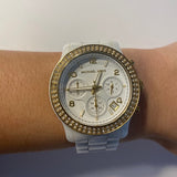 Michael Kors Runway White Dial White Steel Strap Watch for Women - MK5237