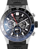 Tag Heuer Carrera Automatic Chronograph Steel & Ceramic Black Dial Black Rubber Strap Watch for Men - CBG2A1Z.FT6157