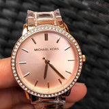 Michael Kors Melissa Three Hand Rose Gold Dial Rose Gold Steel Strap Watch For Women - MK4369