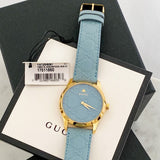 Gucci G Timeless Quartz Blue Dial Blue Leather Strap Watch For Men - YA1264097