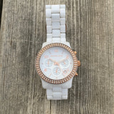 Michael Kors Ceramic White Dial White Steel Strap Watch for Women - MK5269