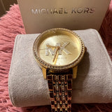 Michael Kors Melissa Pave Gold Dial Gold Steel Strap Watch for Women - MK4371