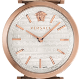 Versace V-Twist White Dial White Leather Strap Watch for Women - VELS00419