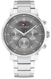 Tommy Hilfiger Tyson Chronograph Grey Dial Silver Steel Strap Watch For Men - 1710604