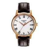 Tissot T Classic Carson Jam Tangan Tali Kulit Coklat Dial Putih Untuk Pria - T085.410.36.013.00