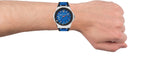 Versace Chain Reaction Quartz Blue Dial Blue & Black Leather Strap Watch for Men - VEDY00119