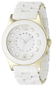 Marc Jacobs Dress White Dial White Silicone Strap Watch for Women - MBM2500