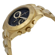 Marc Jacobs Blade Chronograph Black Dial Gold Steel Strap Watch for Women - MBM3309